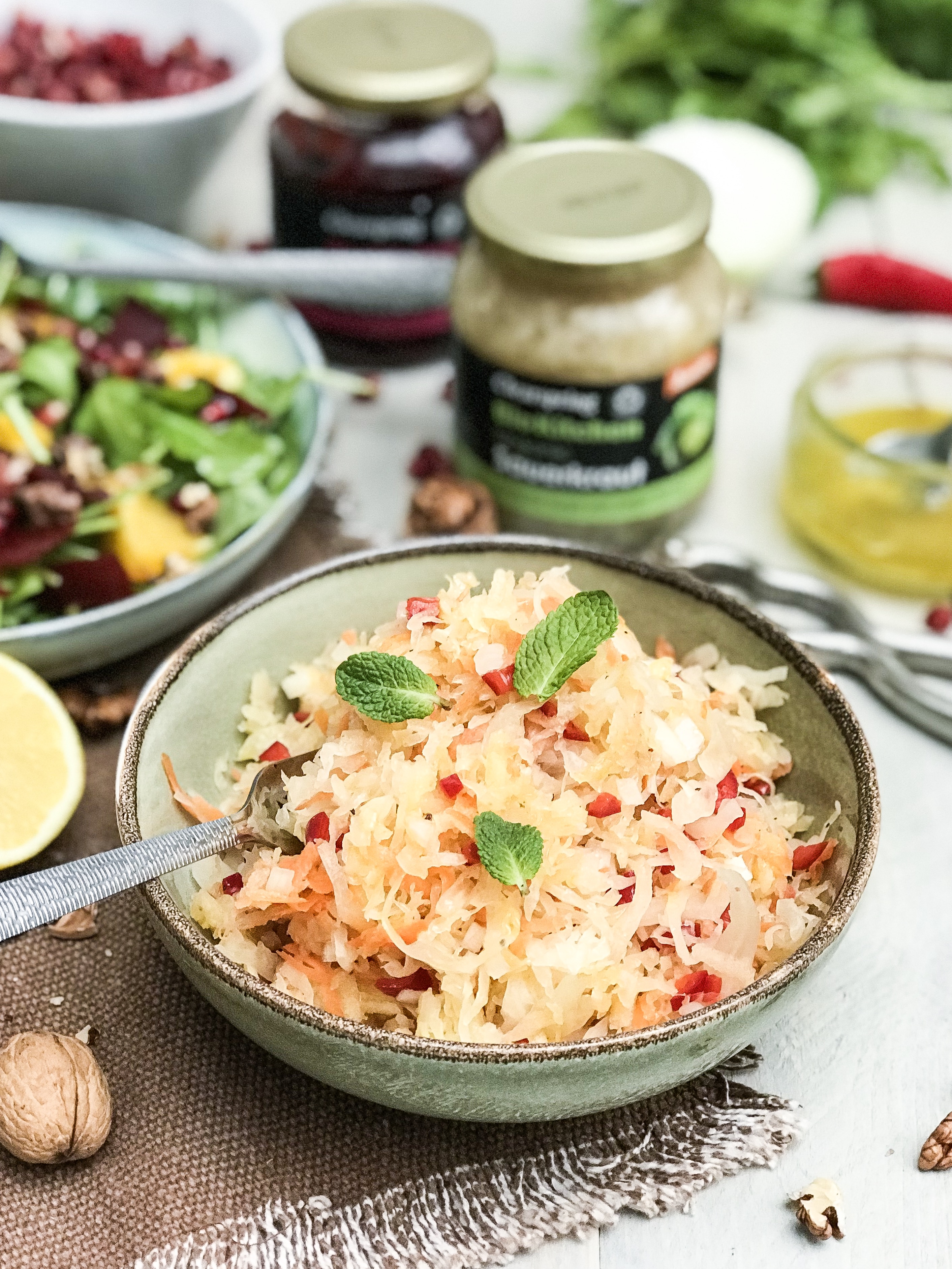 Choucroute et salade de betteraves